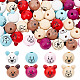 56Pcs 8 Styles Spray Painted Natural Wood European Beads(WOOD-DC0001-10)-1