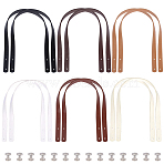 12Pcs 6 Colors PU Imitation Leather Rivet Bag Straps, with Iron Screws & Nuts, Platinum, Mixed Color, 600x18x3mm, 2pcs/color(DIY-CL0002-37A)
