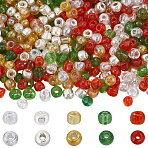 5 Colors Glass Seed Beads, Round, for Christmas, Mixed Color, 6/0, 4mm, Hole: 1.5mm, 40g/color(SEED-SC0001-47A)