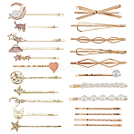 6 Bags 6 Styles Zinc Alloy Hair Bobby Pins, Hair Accessories for Women & Girls, Mixed Shapes, 54~72x2~22x3~11.5mm(PHAR-SP0001-01A)
