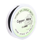 Round Copper Jewelry Wire, Long-Lasting Plated, Black, 22 Gauge(0.6mm), about 22.97 Feet(7m)/Roll(CWIR-YW0001-03E-08)