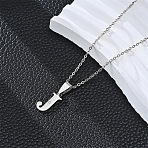 201 Stainless Steel Crystal Rhinestone Initial Pendant Necklaces, Stainless Steel Color, Non-Tarnish, Letter J, 19.69 inch(50cm)(FS-WG28760-16)