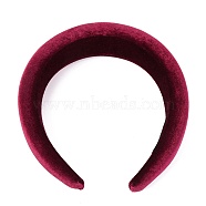 Flocking Cloth Sponge Thick Hairbands, for DIY Woman Hair Accessories , Dark Red, 14~42mm, Inner Diameter: 145x125mm(OHAR-O018-04G)