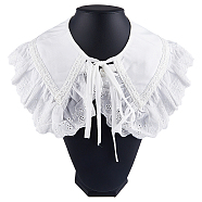 1Pc Detachable Polyester Lady's False Collars, Ruffled Edge Neckline Trim, Clothes Sewing Applique Edge, DIY Garment Accessories, White, 1520x152x1mm(AJEW-GF0007-69)