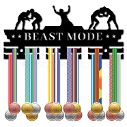 Word Beast Mode Acrylic Medal Holder, Medals Display Hanger Rack, with Standoff Pins, Medal Holder Frame, Human Pattern, 130x290x10mm, Hole: 8mm(AJEW-WH0296-033)