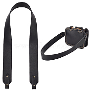 PU Leather Bag Straps, with Ball Head Stud, Black, 85.7x3.9x0.35cm(FIND-WH0111-359B)