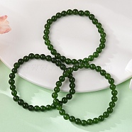 Natural TaiWan Jade Bead Stretch Bracelets, Round, Dyed, Inner Diameter: 2 inch~2-3/8 inch(5~6cm), Bead: 5.8~6.8mm(BJEW-K212-A-019)