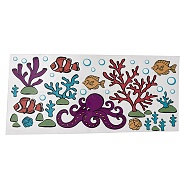 PET Self-Adhesive Stickers, for Party Decorative Present, Octopus, 110~120x230~250x0.3mm(STIC-P009-G01)