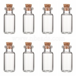 Glass Jar Glass Bottles, with Cork Stopper, Wishing Bottle, Bead Containers, Clear, 35x16mm, Capacity: 4ml(0.13 fl. oz), Bottleneck: 10mm in diameter(X-AJEW-H004-3)