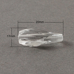 Transparent Clear Acrylic Faceted Teardrop Beads, 20x11x6mm(X-TACR-S078-01)