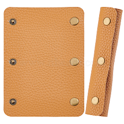 4Pcs Detachable PU Imitation Leather Bag Handle Wrap, Handle Grip Protector, with Iron Snap Button, Rectangle, for Suitcase, Handbag, Antique Bronze, Peru, 130x90x5.5mm(PURS-BBC0001-08B)