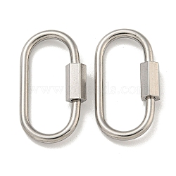 Non-Tarnish 304 Stainless Steel Screw Carabiner Lock Charms, for Necklaces Making, Quick Links, Oval, 26x14.5x2mm(STAS-C092-05G-P)