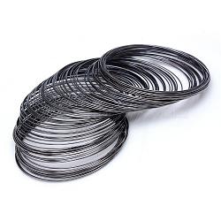 Steel Memory Wire, for Wrap Bracelets Making, Nickel Free, Gunmetal, 20 Gauge, 0.8mm, 60mm inner diameter, 1100 circles/1000g(TWIR-R006-0.8x60-B-NF)