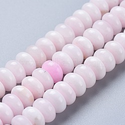 Natural Pink Mangano Calcite Beads Strands, Faceted, Rondelle, 10x5.5~6mm, Hole: 1mm, about 68pcs/Strand, 15.75 inches(40cm)(G-K308-A-10mm)