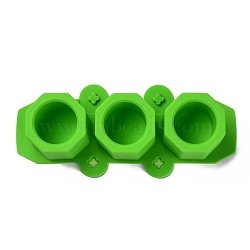 DIY Candle Holder Silicone Molds, Concrete Cement Plaster Molds, Small DIY Succulent Pots Mold, Polygon, Lime Green, 215x93x48mm, Inner Diameter: 55x55mm(DIY-P051-03)