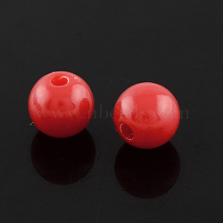 Fluorescence Acrylic Beads, Round, Red, 16mm, Hole: 2mm, about 168pcs/400g(MACR-R517-16mm-11)