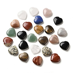 Natural Mixed Heart Palm Stones, Reiki Energy Balancing Meditation Gift, 24~25x25~26x7~12mm(G-P522-01)