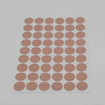 PVC Stickers, Screw Hole Covered Stickers, Round, Tan, 202x146x0.4mm, Stickers: 20mm, 54pcs/sheet
