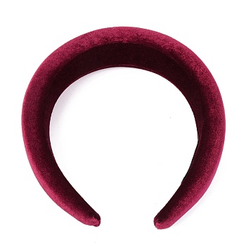 Flocking Cloth Sponge Thick Hairbands, for DIY Woman Hair Accessories , Dark Red, 14~42mm, Inner Diameter: 145x125mm