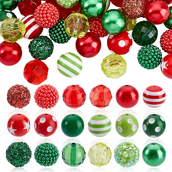 Round Resin & Acrylic & ABS Plastic Imitation Pearl Beads Findings Kits, Mixed Color, 20x18mm, Hole: 3mm