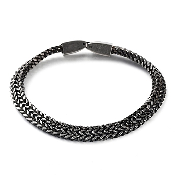 304 Stainless Steel Trendy Double Layer Chain Bracelets, Curb Chain Bracelets, Mens Jewelry Gifts, Gunmetal, 8-1/2 inch(21.5cm)x0.67cm