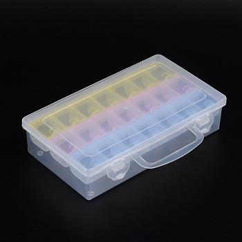 Plastic Bead Containers, 21 Compartments, about 22.2cm long, 12.7cm wide, 5.2cm high