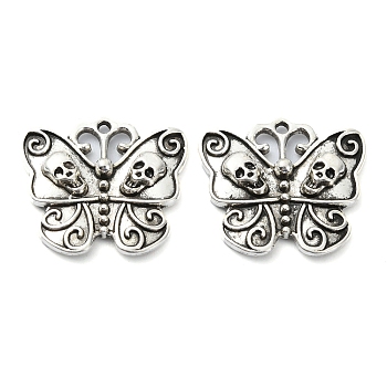 Tibetan Style Alloy Pendant, for Halloween, Lead Free & Cadmium Free, Butterfly, 20.5x23x3.5mm, Hole: 1.5mm, 362pcs/1000g