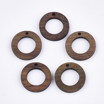 Walnut Wood Pendants, Ring, Saddle Brown, 18x2.5~3mm, Hole: 1.6mm