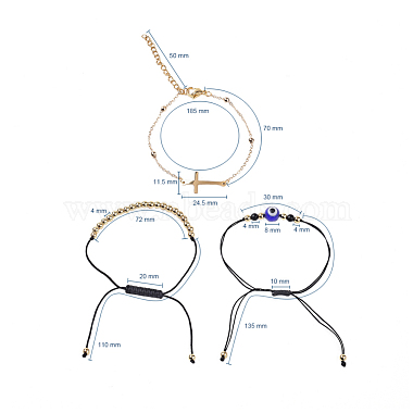Braided Bracelets & Link Bracelets Sets(BJEW-JB04835)-3
