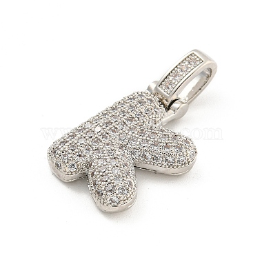 Brass Micro Pave Clear Cubic Zirconia Pendants(KK-B099-01P-K)-2