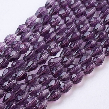6mm Indigo Drop Glass Beads