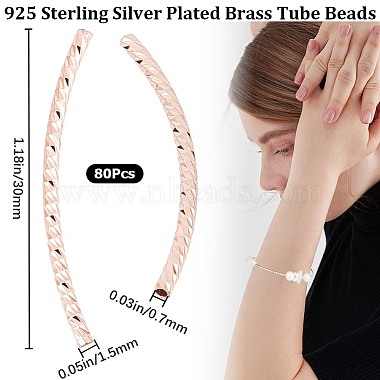 80Pcs Rack Plating Brass Curved Tube Beads(KK-CN0002-22)-2