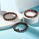 Natural Leopard Skin Jasper Round Beads Yoga Stretch Bracelet for Men Women(BJEW-JB06928)-3