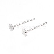 304 Stainless Steel Stud Earring Findings, Stainless Steel Color, 12x3mm, Pin: 0.8mm(A-STAS-D448-088P-3mm)