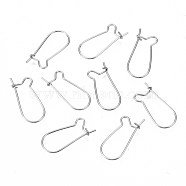 304 Stainless Steel Hoop Earring Findings, Kidney Ear Wire, Rings, Stainless Steel Color, 21.5x9.5x0.6mm, Pin: 0.6mm(STAS-S117-008C-01)