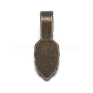 Tibetan Style Pendant Bails, Cadmium Free & Lead Free , Glue-on Bail, Antique Bronze, 16mm long, 6mm wide, 5mm thick, Hole: 3mm(MAB3357Y)