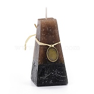 Cone Shape Aromatherapy Smokeless Candles, with Box, for Wedding, Party, Votives, Oil Burners and Home Decorations, Sienna, 5.95x5.95x11.95cm, Pendants: 32x20.5x2mm(DIY-H141-C02-A)