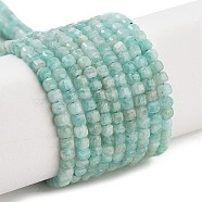 Natural Amazonite Beads Strands, Faceted Table Cut Cube, 1.5~2.5x1.5~2.5x1.5~2mm, Hole: 0.4mm, about 183~186pcs/strand, 15.35~15.55''(39~39.5cm)(G-H042-B16-01)