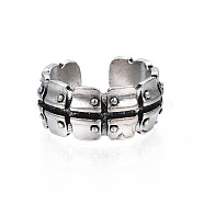 Chunky Square Alloy Open Cuff Ring for Men Women, Cadmium Free & Lead Free, Antique Silver, US Size 9 3/4(19.5mm)(RJEW-T009-44AS)
