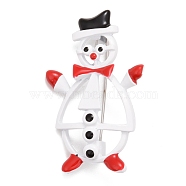 Colorful Christmas Snowman Enamel Pin, Alloy Badge for Backpack Clothes, Platinum, 46x29x11.5mm(JEWB-A004-14P)