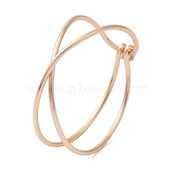 Copper Wire Wrapped Criss Cross Finger Rings, Light Gold, 6mm, Inner Diameter: 19mm, 10pcs/set(RJEW-JR00737-S)