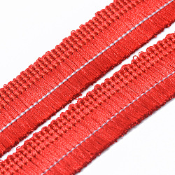 Polyester Tassel Fringe Trimming, Costume Accessories, Red, 24~26x1mm(OCOR-T008-25mm-4)