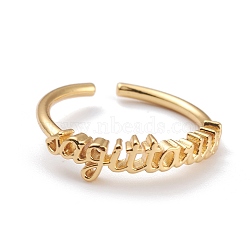Constellation/Zodiac Sign Brass Cuff Rings, Open Rings, Real 18K Golden Plated, Sagittarius, US Size 7 1/4(17.5mm), word: 19x5mm(RJEW-O042-06G-F)