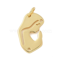 Brass Pendants, Women, Rack Plating, Cadmium Free & Lead Free, Long-Lasting Plated, Real 18K Gold Plated, 21x11.5x1mm, Hole: 1.2mm(KK-P293-05G)