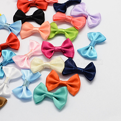 Handmade Woven Costume Accessories, Ribbon Bowknot, Mixed Color, 23x35x7mm, about 500pcs/bag(WOVE-R061-M)