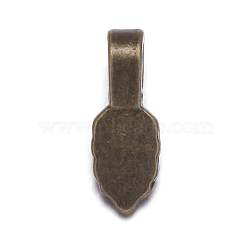 Tibetan Style Pendant Bails, Cadmium Free & Lead Free , Glue-on Bail, Antique Bronze, 16mm long, 6mm wide, 5mm thick, Hole: 3mm(MAB3357Y)