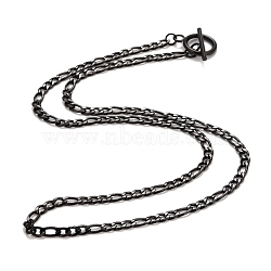 Ion Plating(IP)  304 Stainless Steel Chain Necklaces, Electrophoresis Black, 19.64 inch(49.9cm)(NJEW-A002-06EB)