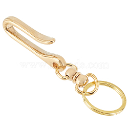 Elite 1Pc Brass Keychain swivel Clasps, with Key Ring, Golden, 110mm, Hook: 60x7.5x16mm, Inner Diameter: 7mm, Ring: 28x3mm, Inner Diameter: 23mm(KK-PH0004-99)