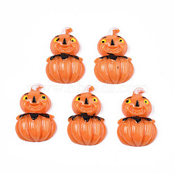 Autumn Theme Opaque Resin Cabochons Style, Pumpkin, Dark Orange, 28x18x8mm(CRES-N033-015)