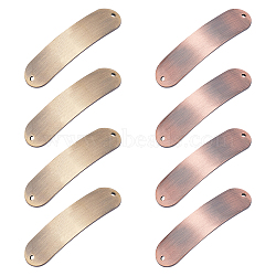 SUPERFINDINGS 20Pcs 2 Style Brass Links Connectors, Long-Lasting Plated, Oval, Stamping Blank Tag, Mixed Color, 41x10x3mm, Hole: 1.4mm(KK-FH0001-87)